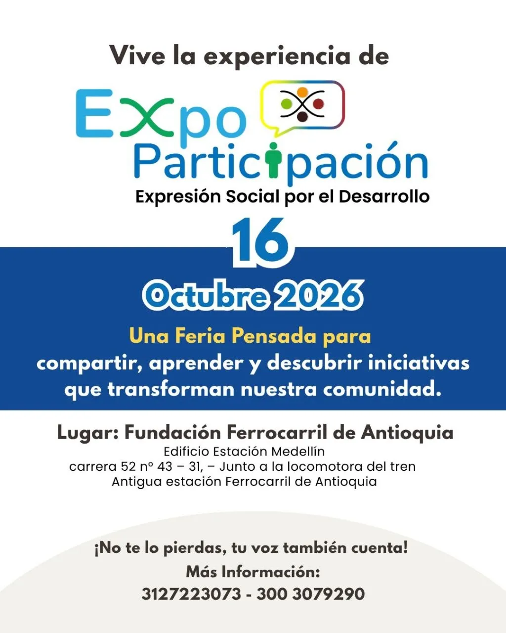 Afiche del evento Expo Participación: Expresión Social por el Desarrollo