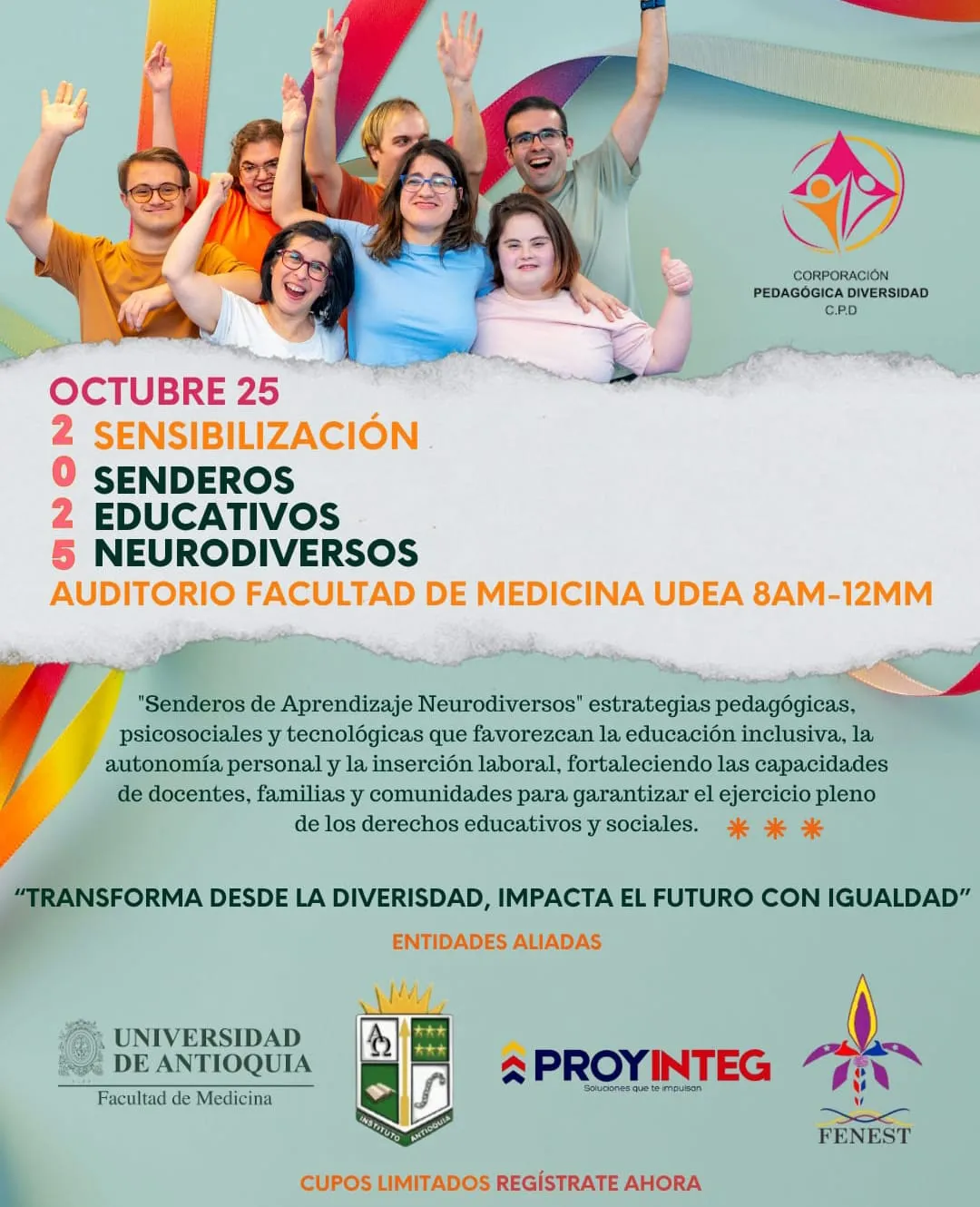 Afiche del evento Sensibilización: Senderos Educativos Neurodiversos